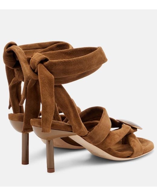 Christopher Esber Brown Doma Embellished Suede Sandals