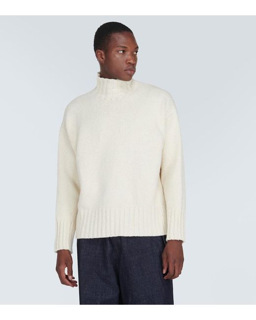Jil Sander Pullover Aus Wolle Und Seide in White für Herren