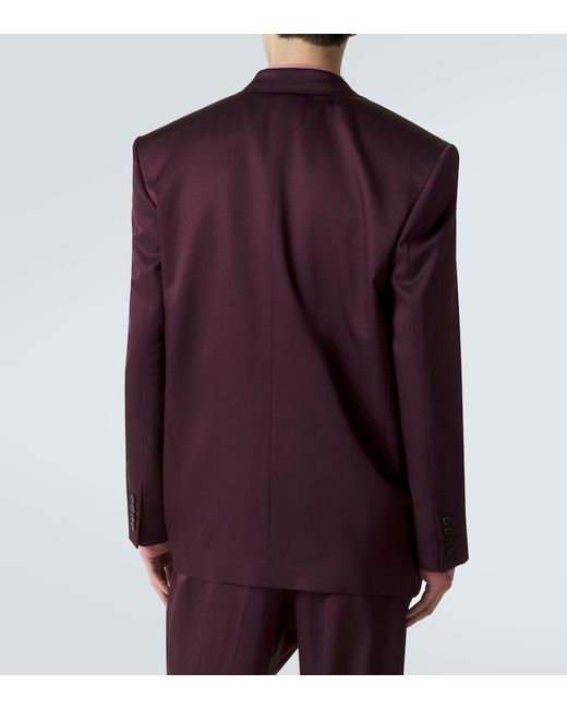 Saint Laurent Purple Silk Satin Blazer for men
