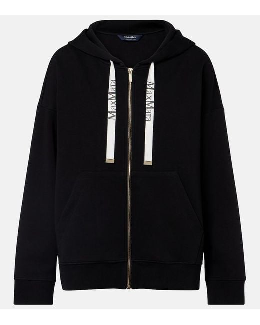 Max Mara Black Jour Cotton-Blend Hoodie