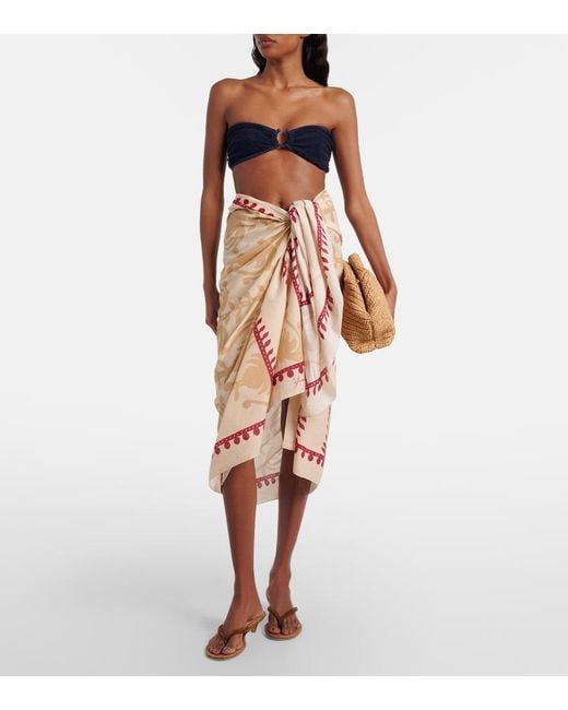 Johanna Ortiz Pink Printed Cotton Beach Cover-Up
