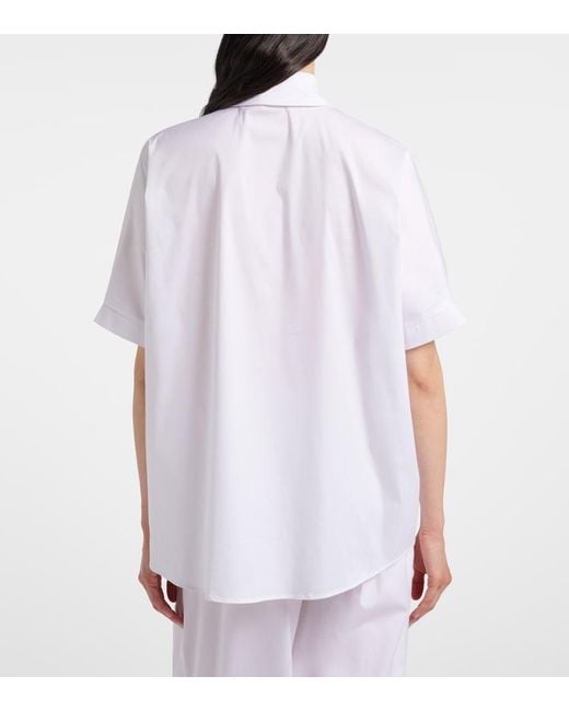 Max Mara White Pittura Cotton-Blend Shirt