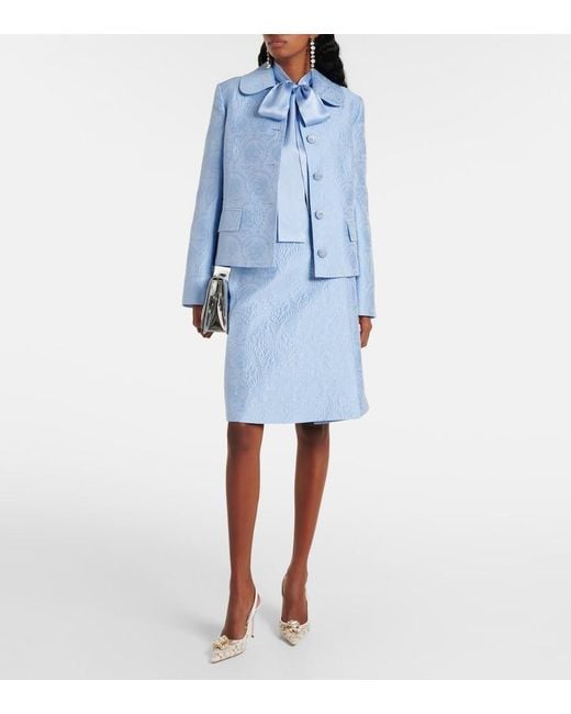 Dolce & Gabbana Blue Skirt With Logo