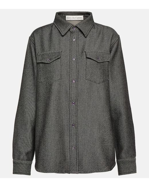 God's True Cashmere Gray Cashmere And Cotton Denim Shirt