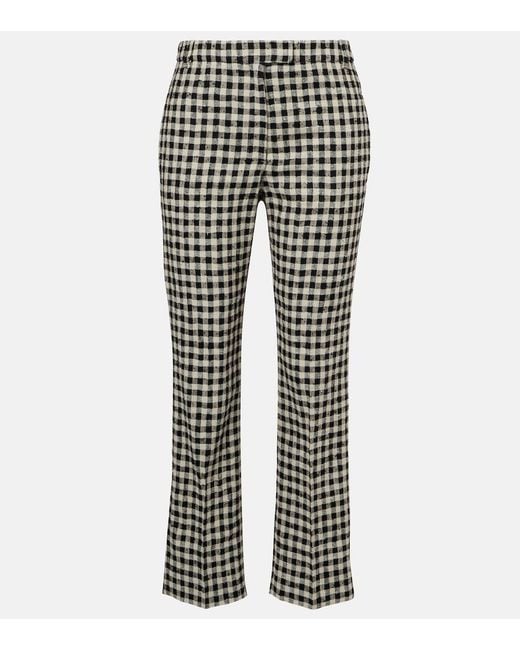 Max Mara Natural Max Mara Daisy Gingham Cropped Straight Pants
