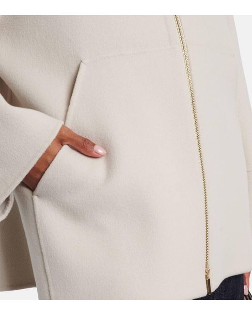 Max Mara Natural Romino Virgin Wool Zip-Up Hoodie