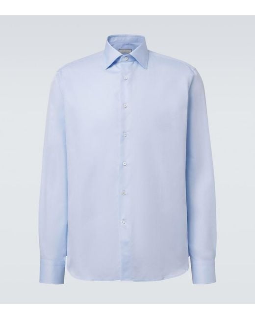 Canali Blue Cotton Shirt for men