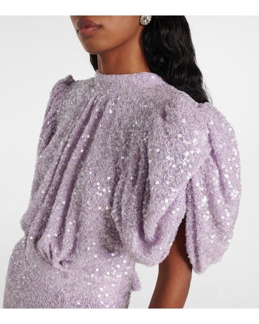 Vestido Largo Con Espalda Abierta ROTATE BIRGER CHRISTENSEN de color Purple