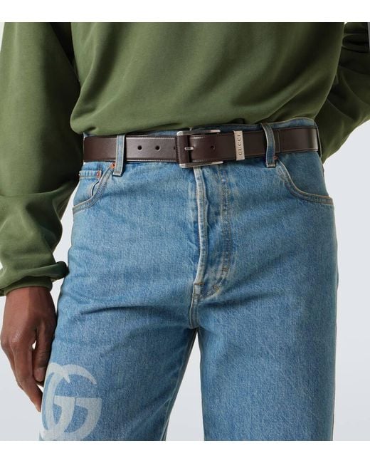 Gucci Brown Leather Belt for men