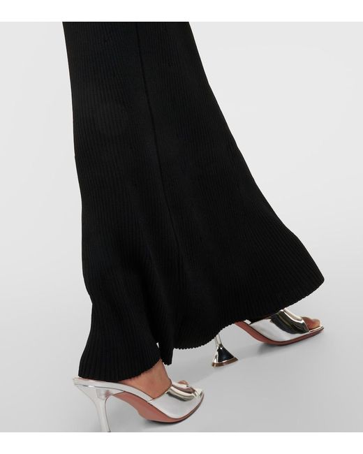 Staud Black Palmira Ribbed-Knit Maxi Dress