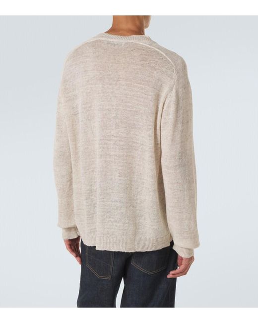 Our Legacy White Rue Linen And Cotton Sweater for men