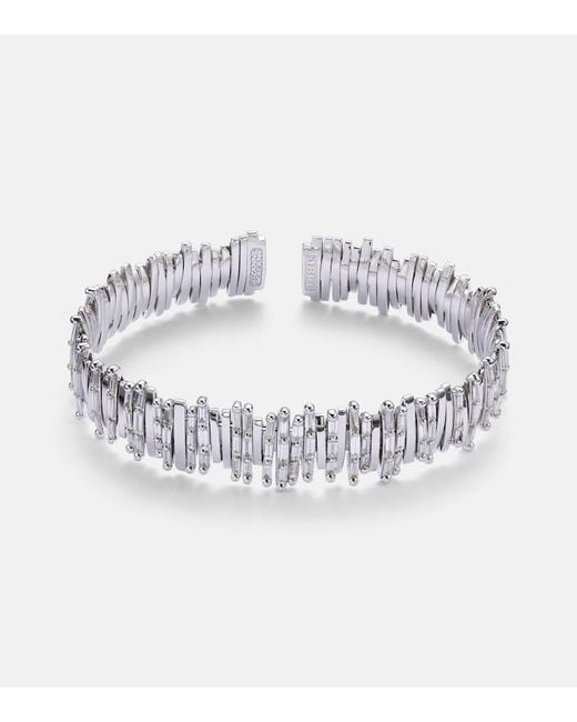 Suzanne Kalan Metallic Classic Milli 18Kt Bangle With Diamonds