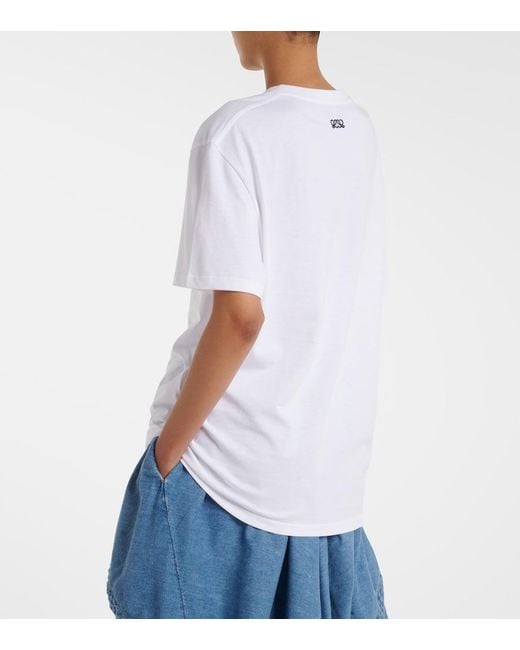 Loewe White Logo Cotton Jersey T-Shirt