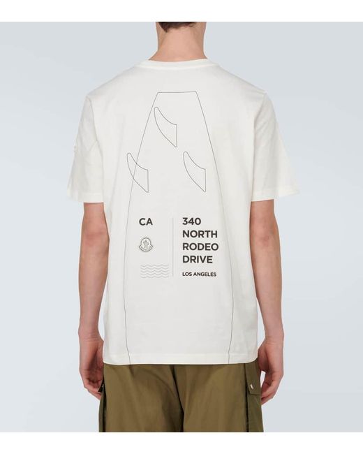 T-shirt in jersey di cotone di Moncler in White da Uomo