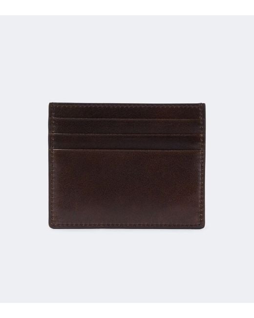 Prada Brown Logo Leather Card Holder for men