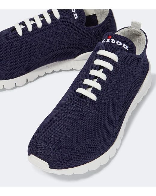 Kiton Blue Fits Cotton Sneakers for men