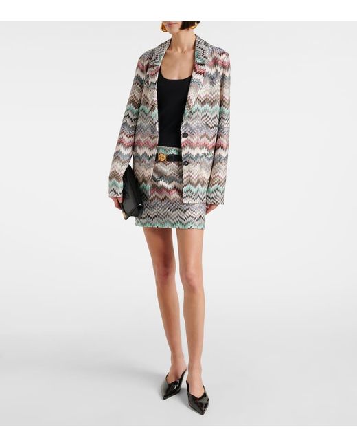 Missoni White Minirock Aus Haekelstrick