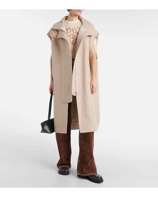 Cappotto in lana di Loewe in Brown