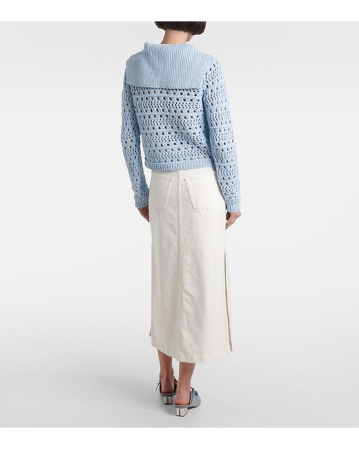 Ganni Blue Tie String Cardigan