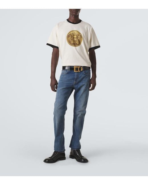 Versace White Medusa Cotton Jersey T-Shirt for men