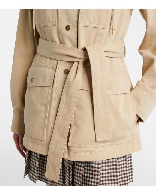 Moncler Natural Centaurea Belted Field Jacket