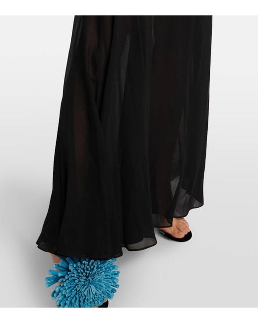 Alaïa Black Cutout Ruffled Jersey Gown