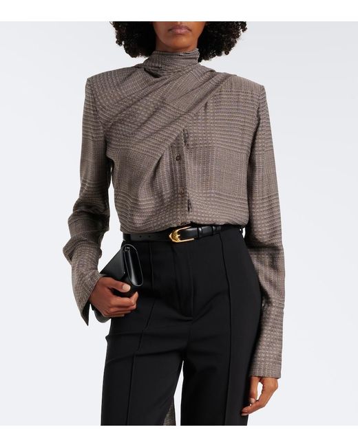 Mugler Brown Schluppenbluse