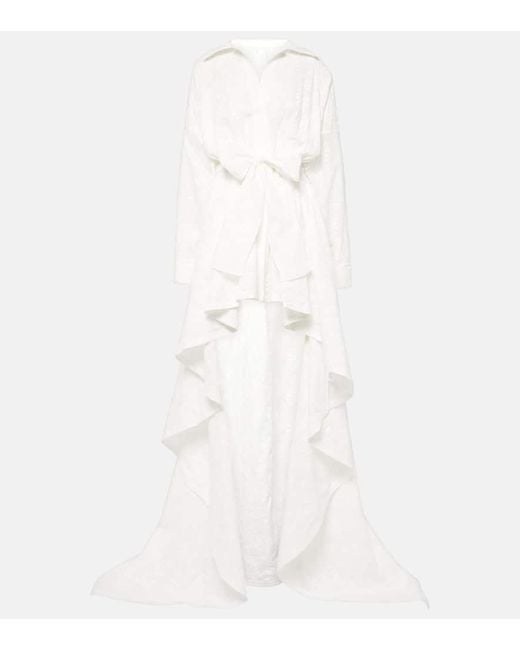 Vestido de fiesta de algodon asimetrico Norma Kamali de color White