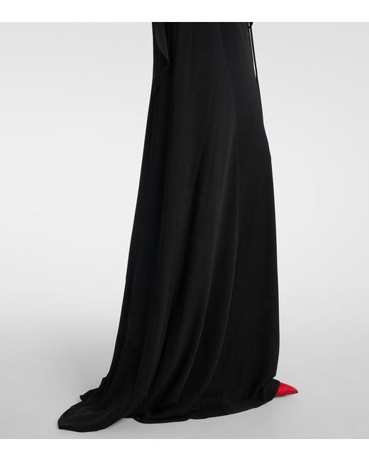 The Attico Black Cutout Crepe Maxi Dress