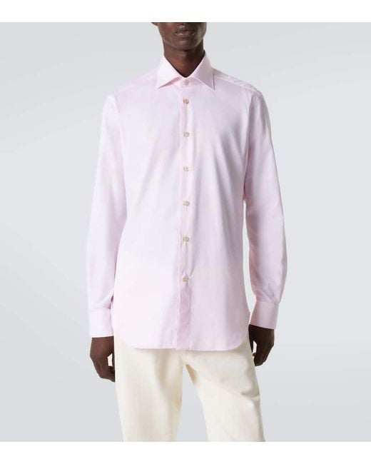 Kiton White Cotton Shirt for men