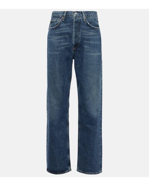 Agolde Blue '90s Mid-rise Straight Jeans