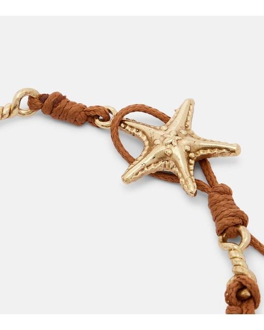 ALÉMAIS Metallic Faux Pearl Embellished Charm Bracelet