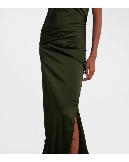 Victoria Beckham Black Draped Crepe Satin Gown