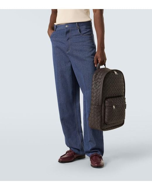 Bottega Veneta Rucksack Intrecciato Aus Leder in Black für Herren