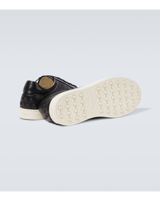 Tod's Black Leather Low-top Sneakers for men
