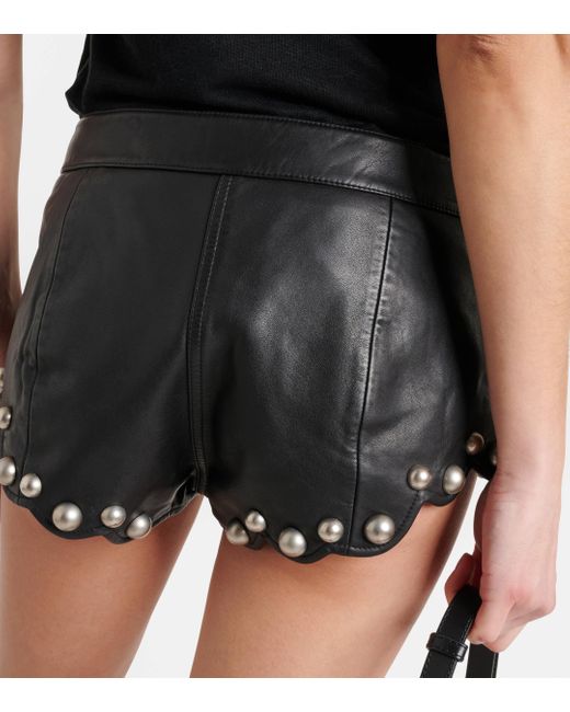 Isabel Marant Black Alana Leather Shorts