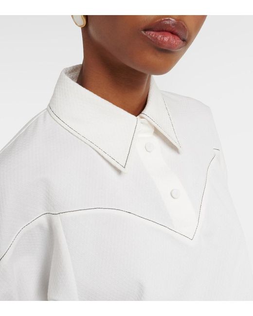 Chloé White Puff-Sleeve Cotton Blouse