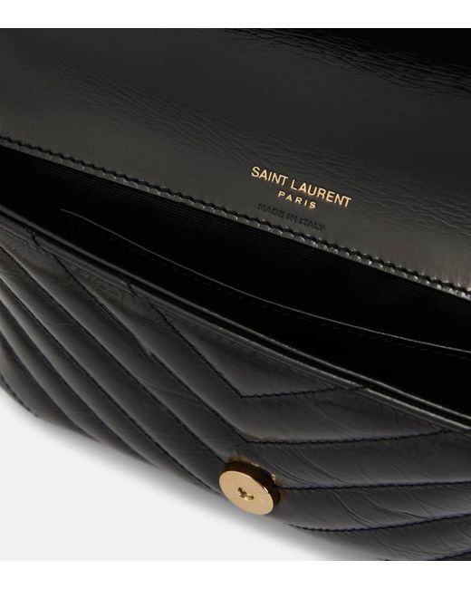 Saint Laurent Black College Mini Quilted Leather Bag