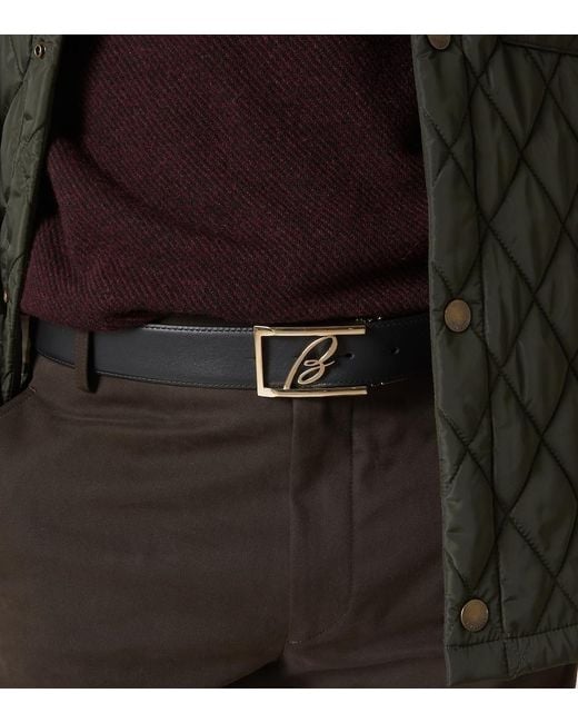 Brioni Black Logo Leather Belt for men