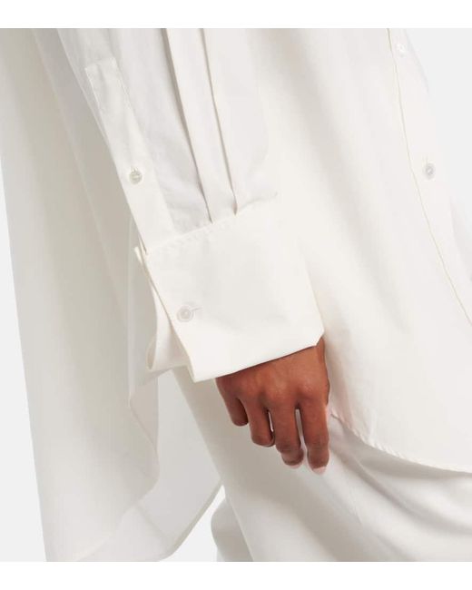 Camisa Ment De Popelin De Algodon The Row de color White