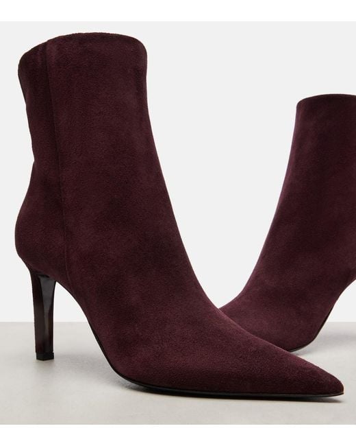 Jimmy Choo Purple Frankie 85 Suede Ankle Boots