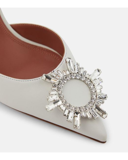AMINA MUADDI Pink Begum 70 Leather Slingback Pumps