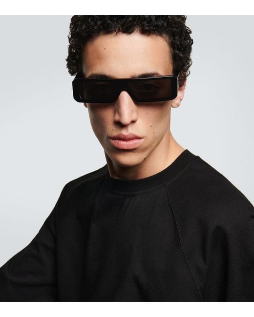 Rick Owens Gray Gethsemane Rectangular Sunglasses for men