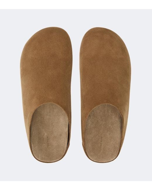 The Row Brown Hudson Suede Mules for men