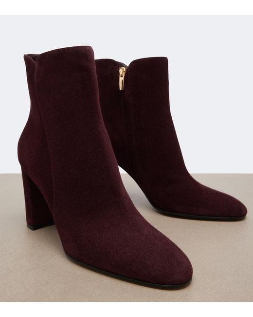 Gianvito Rossi Purple Suede Ankle Boots