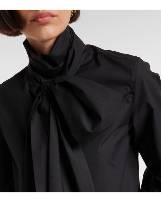 Max Mara Blue Schluppenbluse Bosforo Aus Einem Baumwollgemisch