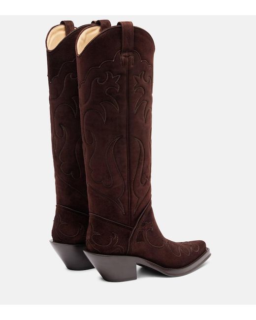 Gabriela Hearst Brown Capitana Suede Cowboy Boots