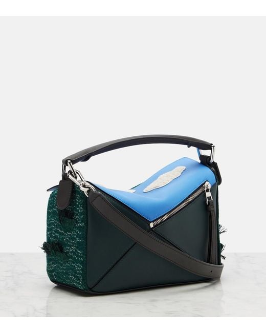 Loewe Green X Louis Wain Futurist Cat Puzzle Top-Handle Bag