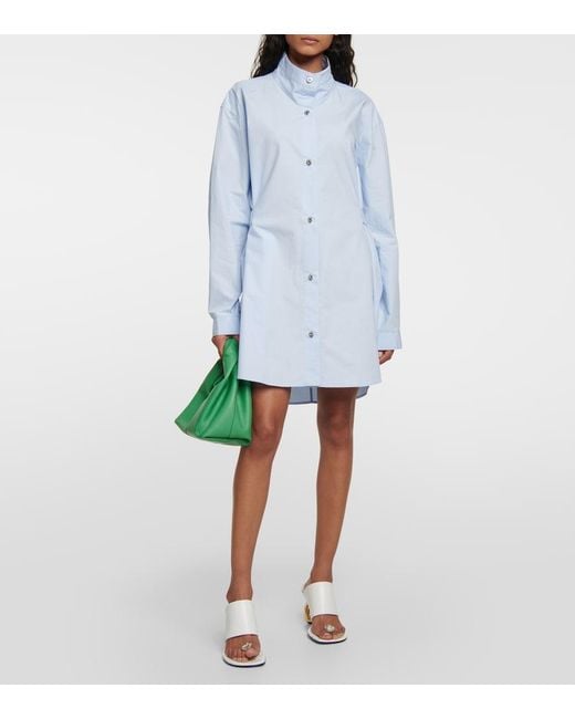 J.W. Anderson Blue Cotton Poplin Minidress