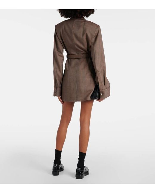 Prada Brown Pinstripe Wool Jacket